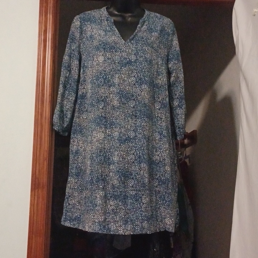 United Colors of Benetton Italy Vintage Blue Dolman Dress Midi